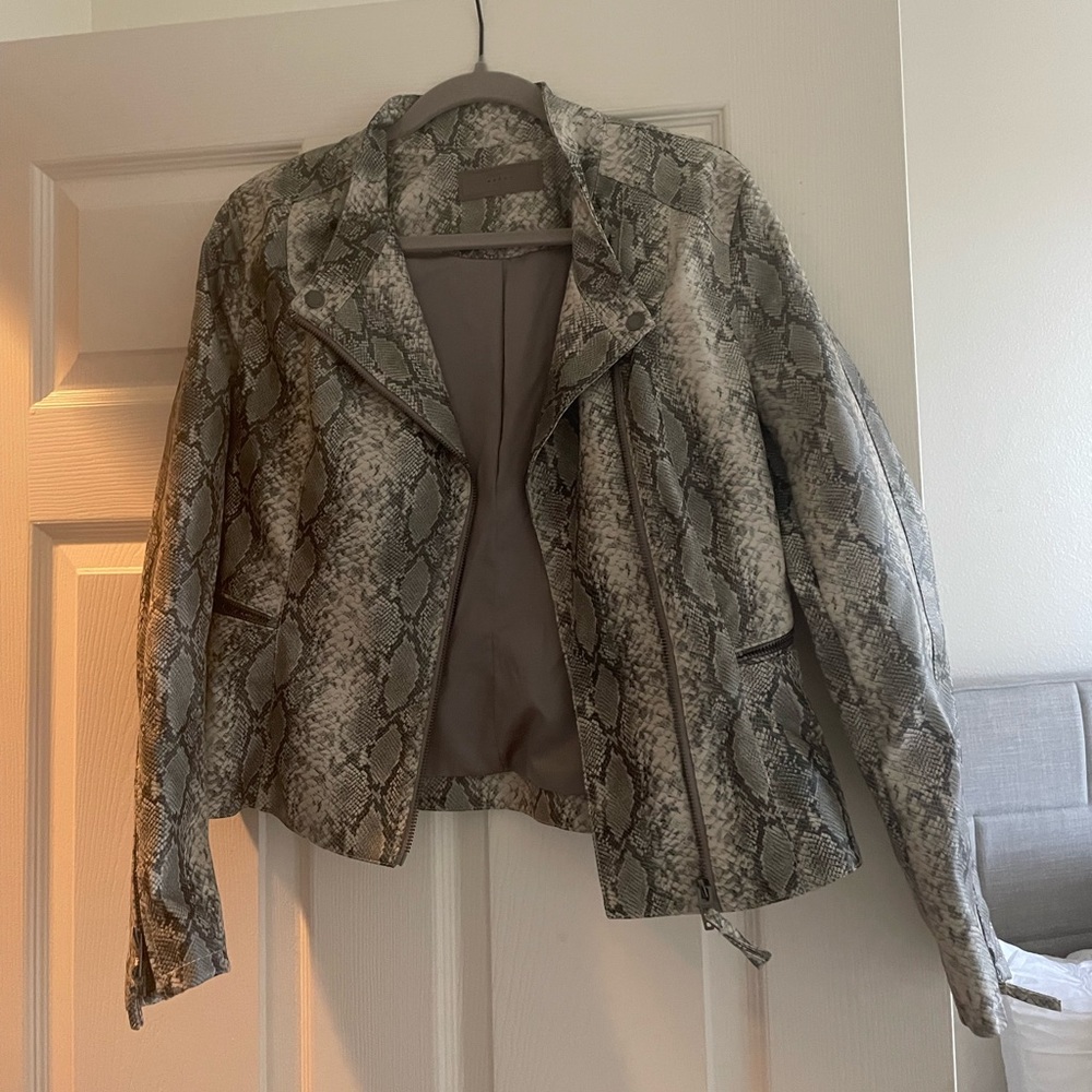 Blank NYC snake print leather jacket